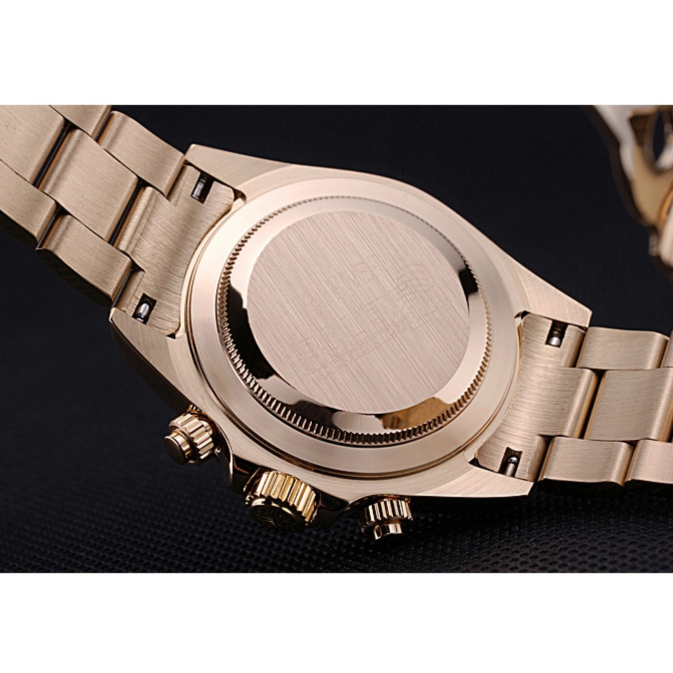 MiroTime 0823 Rolex Cosmograph Daytona White with Black Subdials Gold Bracelet 622548